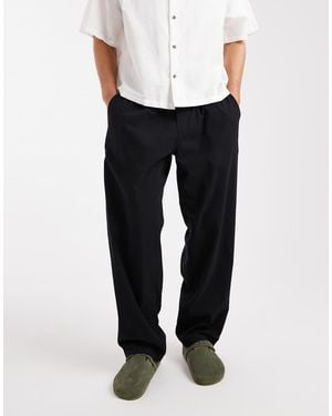 Jack & Jones Loose Fit Linen Mix Trouser - Black