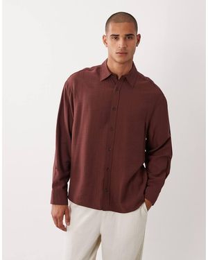 ASOS Oversized Overhemd Met Reverskraag En Gekreukte Textuur - Rood