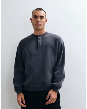 ASOS Oversize Con Collo Serafino E Impunture A Contrasto - Blu