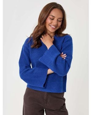 Threadbare Relaxed Fit Crew Neck Jumper - Blue