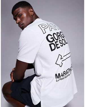 4505 Quick Dry Performance Jersey Back Graphic Oversized Running T-shirt - White