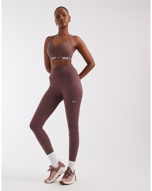 Nike Leggings Morado Oscuro De Talle Alto Sin Costuras Dri-Fit De Nike One Training - Marrón