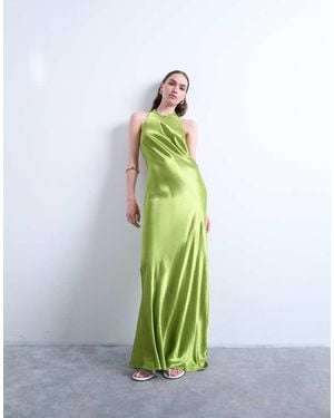 TOPSHOP Halter Neck Maxi Dress - White