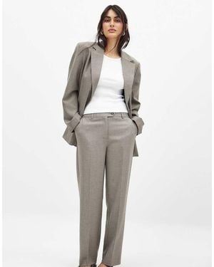 NA-KD Tailored Mid Waist Suit Trouser - Grey