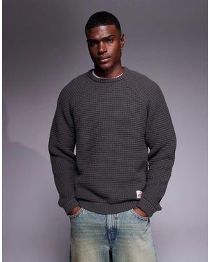 ASOS Jersey Extragrande Con Etiqueta De Punto Texturizado De - Gris