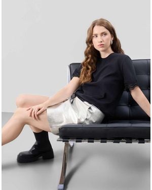Bolongaro Trevor Real Leather Heather Mini Skirt - Black