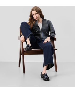 Bolongaro Trevor Real Leather Darcie Bomber Jacket - Blue