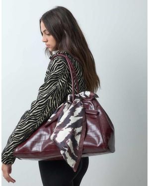 Mango Satin Bag Scarf - Brown