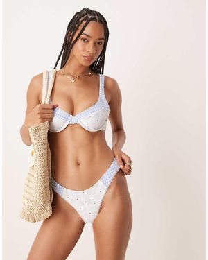 For Love & Lemons Floral Stems Bikini Bottoms Co-ord - Brown