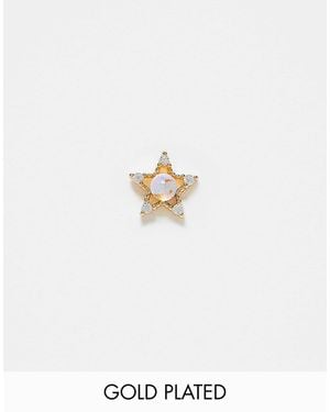 Kingsley Ryan Pvd Plated Gem Star Labret Earring - White