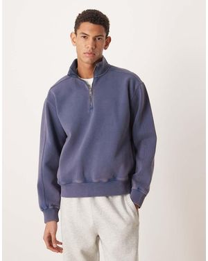 Abercrombie & Fitch Ypb 3/4 Zip Sweatshirt - Blue