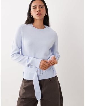 Mango Strickpullover mit gürtel - Weiß