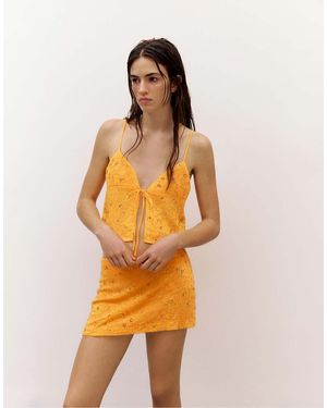 Pull&Bear Sequin Strappy Top - Orange