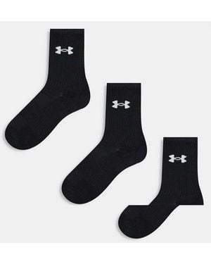 Under Armour Pack De 3 Pares De Calcetines Deportivos Negros De Performance
