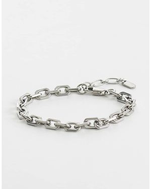 ASOS Waterproof Stainless Steel Square Link Bracelet - Metallic