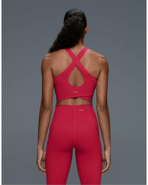 Oysho Light Touch Crossover Back Tank Top - Red
