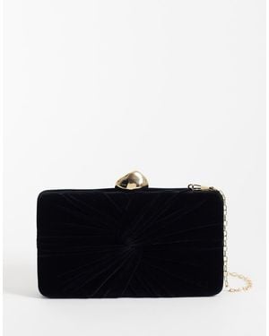 True Decadence Velvet Twist Clutch Bag - Black