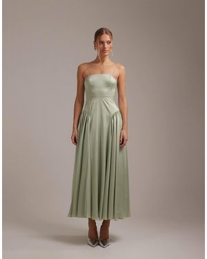 ASOS Bridesmaids Drop Waist Tie Detail Cami Midaxi Dress - Natural