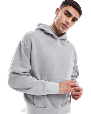 Bershka Washed Hoodie - Grey