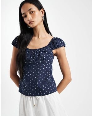 Cotton On – babydoll-bluse - Blau
