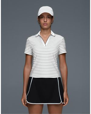 Oysho Striped Comfortlux Short-Sleeved Polo Shirt - White