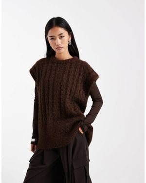 ASOS Knitted Oversized Tank - Brown
