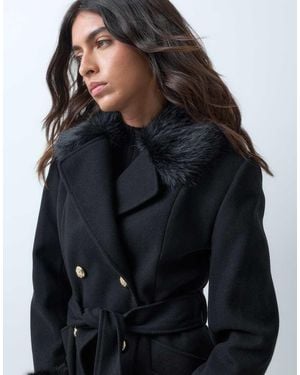 Miss Selfridge Formal Belted Coat - Black