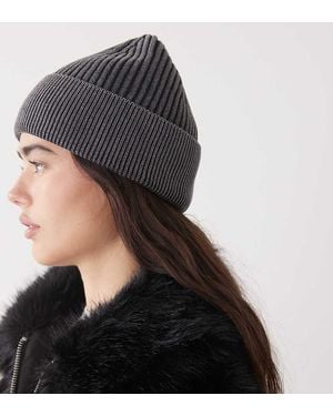 Collusion Ribbed Washed Beanie - Black