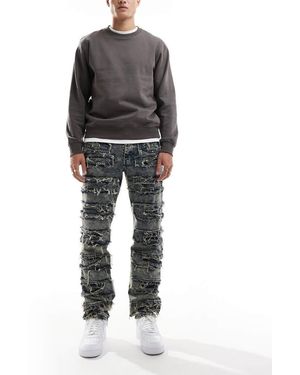 Liquor N Poker Gerafelde Denim Jeans - Grijs