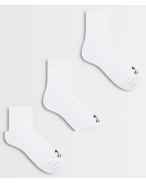 4505 Icon 3 Pack Quick Dry Cotton Sport Crew Socks In - White