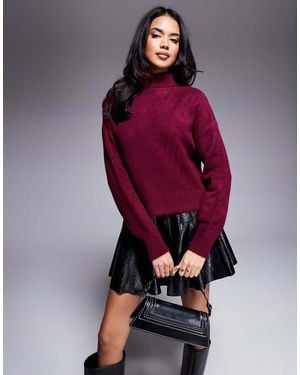 Missy Empire Roll Neck Jumper - Purple