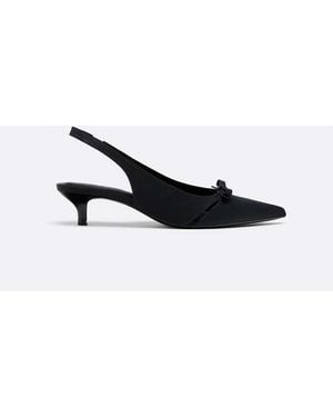 Stradivarius Cut-out Kitten Heel Shoes - White