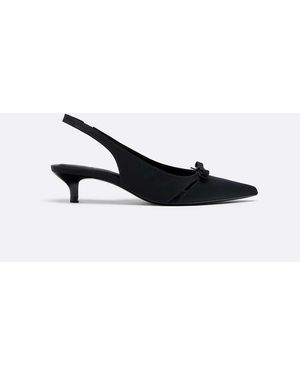 Stradivarius Schoenen Met Kittenhak En Uitsnijding - Wit
