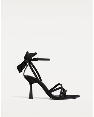 Stradivarius Heeled Sandals With Bow - Black
