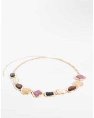 ASOS Resin Stone Set Belt - Natural