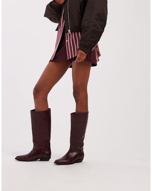 Bronx Botas De Montar Rojo Con Detalle De Hebilla Kendra De