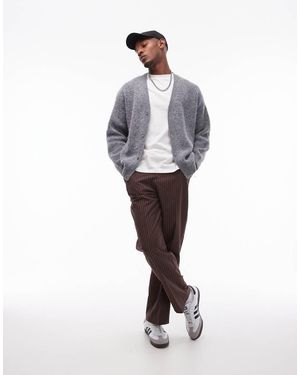 TOPMAN Cardigan Comodo Spazzolato - Bianco