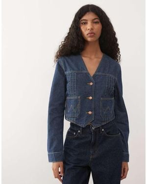 Wrangler Chaqueta Vaquera Estilo Bolero Con Lavado Azul Oscuro De