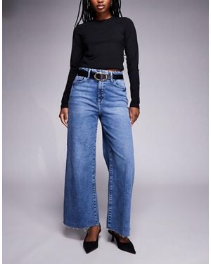 GOOD AMERICAN Good Skate Wide Cropped Jeans - Blue