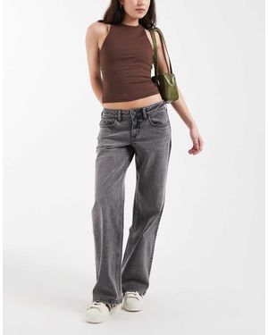 Hollister Vaqueros De Talle Bajo Y Corte Holgado Con Lavado Y Detalle Regulable En La Parte Trasera De - Gris