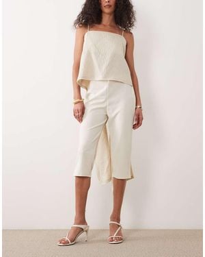 ASOS Capri Trousers With Side Split - Natural