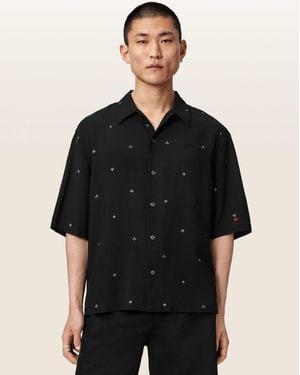 AllSaints – cardsuit – kurzärmliges hemd - Schwarz