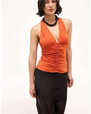 NA-KD Drapiertes neckholder-top - Orange