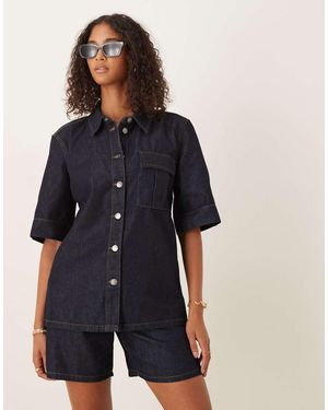 Jdy Overhemd Met Korte Mouwen - Blauw