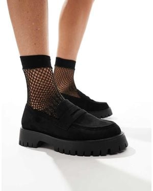 SEQWL Penny Loafers Met Dikke Zool - Zwart