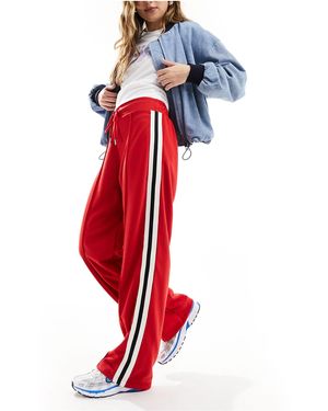 River Island Side Stripe Wide Leg joggers - Red