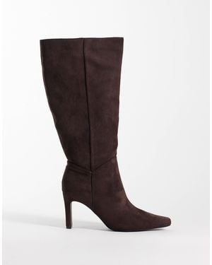 Public Desire Pose Heeled Knee Boots - Brown
