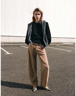 Pull&Bear Jean ballon taille mi-haute couleur sable - Marron