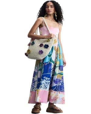 Desigual – bunt gemustertes maxikleid - Blau