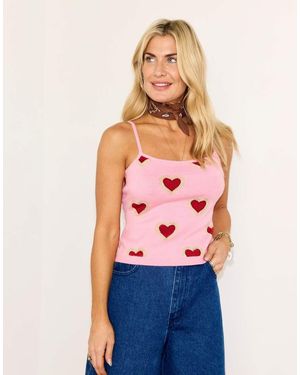 Never Fully Dressed Knitted Cami Top Co-ord - Pink